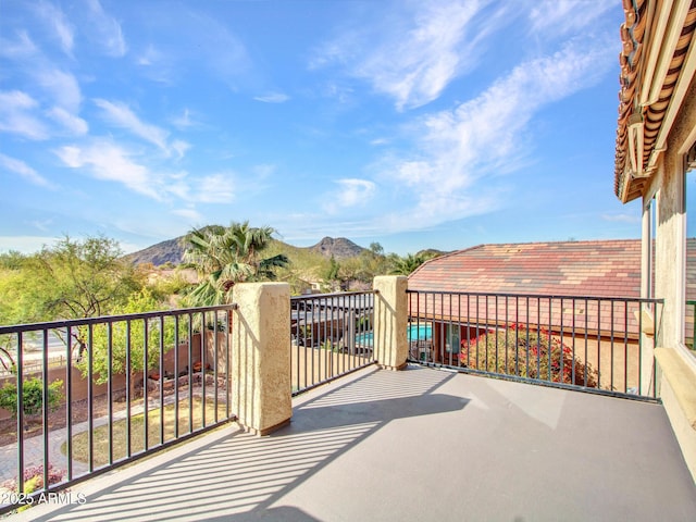 balcony with a mountain view