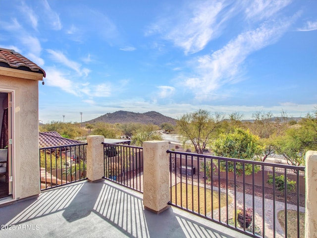 balcony with a mountain view