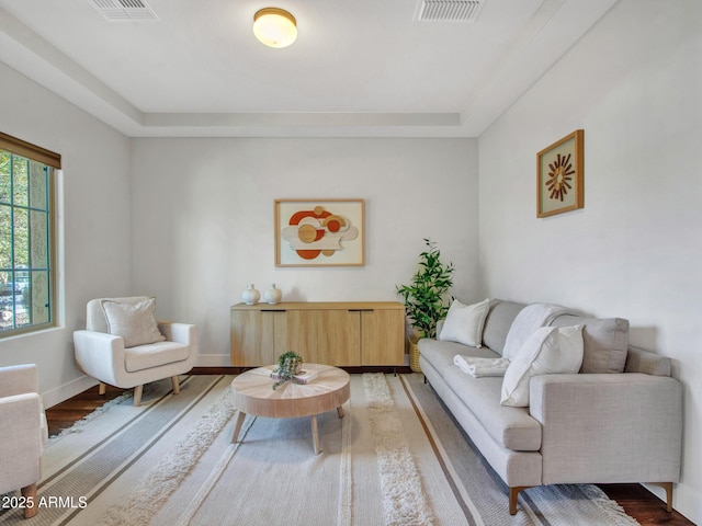 living room with wood-type flooring