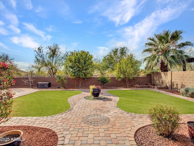 view of yard with a patio