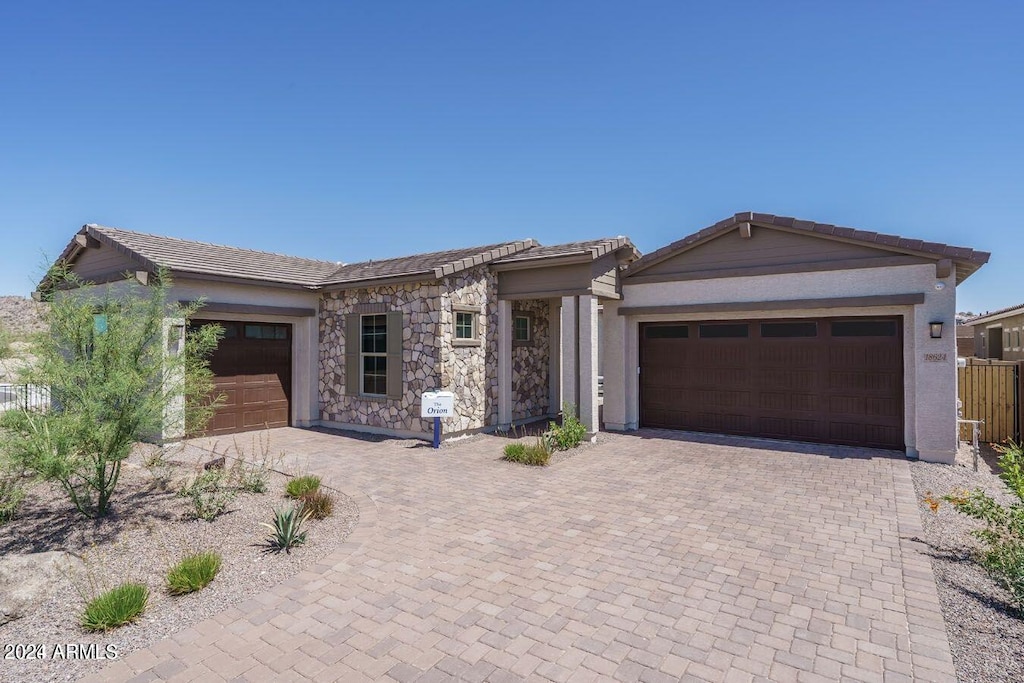 view of front of home featuring a garage