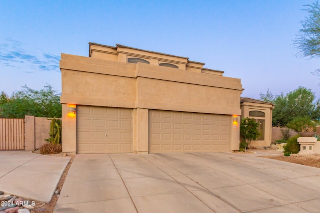 exterior space featuring a garage