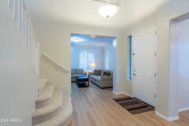 foyer featuring light wood-type flooring