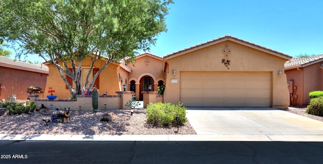 view of front of house with a garage