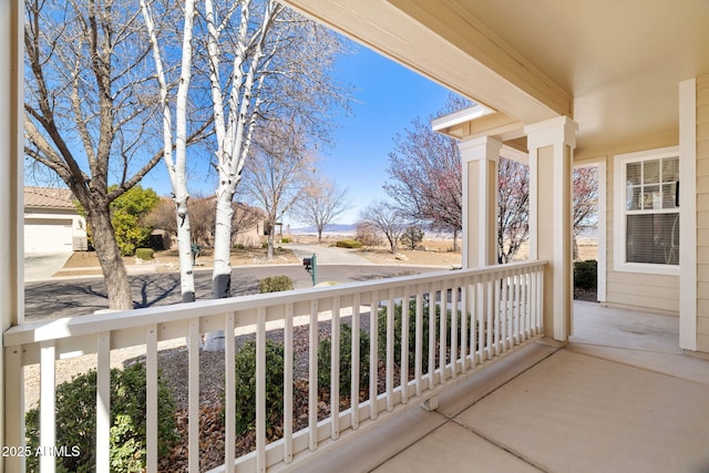 balcony featuring a porch