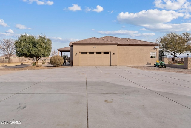 view of home's exterior with a garage