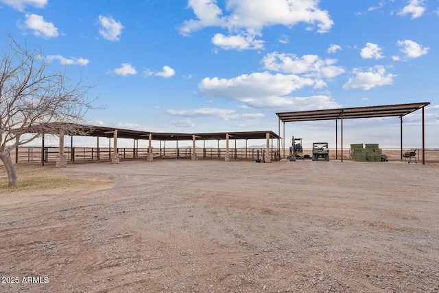 exterior space with a rural view