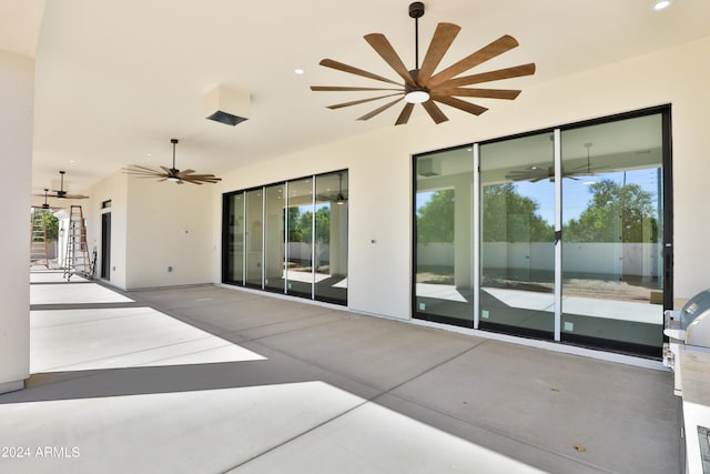 view of patio with ceiling fan