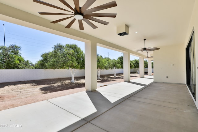 view of patio / terrace with ceiling fan