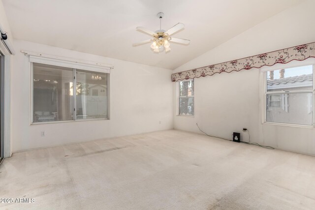 462 N Bedford Ct, Chandler, AZ 85225 - spare room with ceiling fan, carpet, healthy amount of natural light, and vaulted ceiling