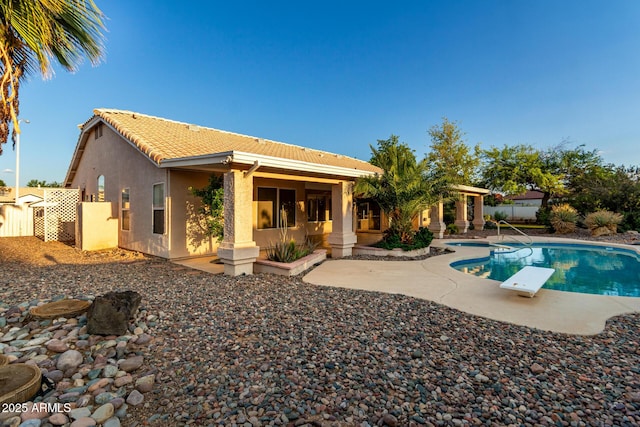 462 N Bedford Ct, Chandler, AZ 85225 - back of house with a tiled roof, stucco siding, and a patio area