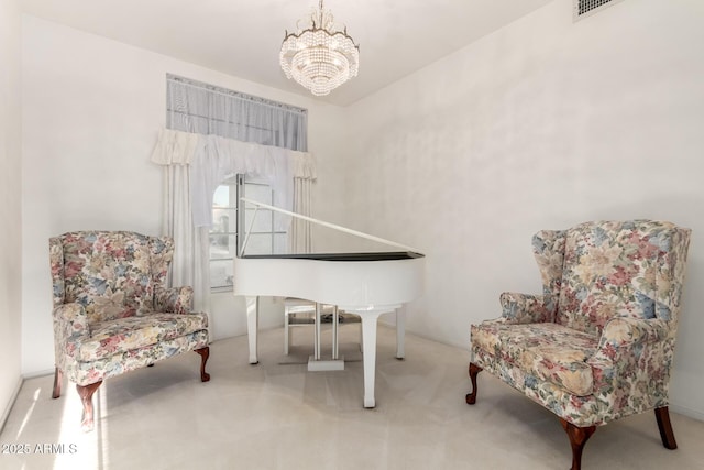 462 N Bedford Ct, Chandler, AZ 85225 - sitting room with carpet floors and a chandelier
