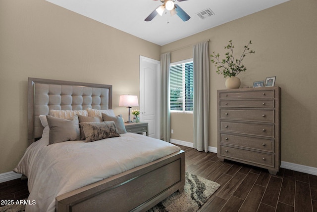20151 E Via Del Palo St, Queen Creek, AZ 85142 - bedroom featuring dark wood-style floors and ceiling fan