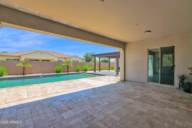 20151 E Via Del Palo St, Queen Creek, AZ 85142 - view of pool with a patio area, a fenced backyard, and a pergola