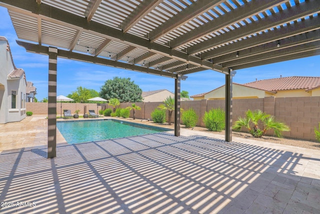 20151 E Via Del Palo St, Queen Creek, AZ 85142 - view of swimming pool with a fenced backyard, a pergola, and a patio