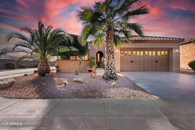 view of front of home featuring a garage