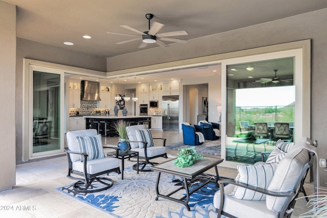 view of patio / terrace with ceiling fan