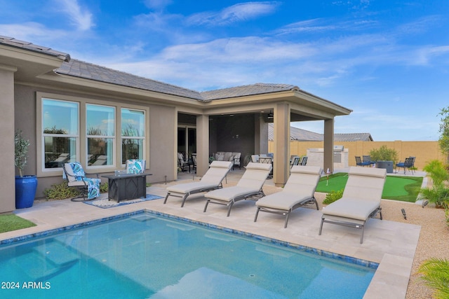 view of pool with a patio area