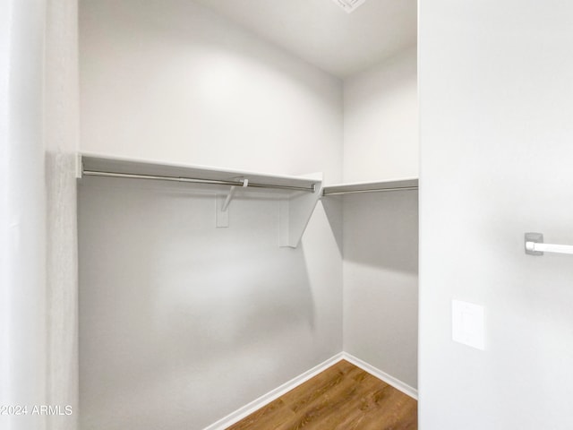 spacious closet with hardwood / wood-style flooring