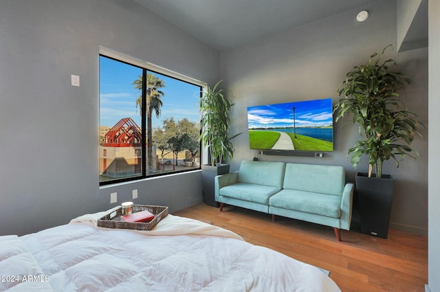 bedroom featuring hardwood / wood-style flooring