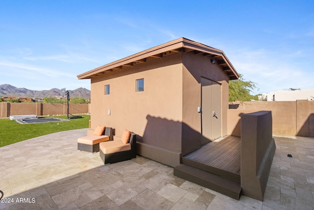 exterior space with a mountain view