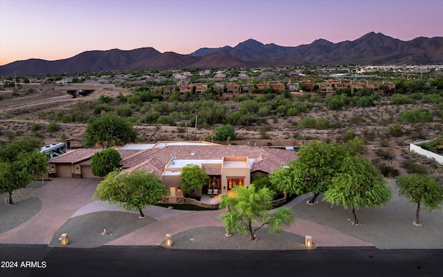 exterior space featuring a mountain view