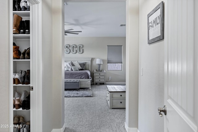 21328 E Misty Ln, Queen Creek, AZ 85142 - hall with visible vents, baseboards, and carpet