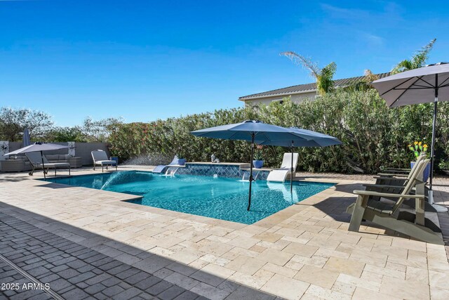 21328 E Misty Ln, Queen Creek, AZ 85142 - view of swimming pool featuring a patio area and a fenced in pool