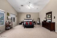 818 E Hiddenview Dr, Phoenix, AZ 85048 - carpeted bedroom featuring vaulted ceiling