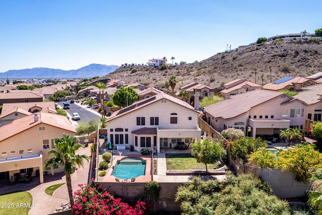 818 E Hiddenview Dr, Phoenix, AZ 85048 - aerial perspective of suburban area with mountains and a pool area