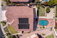 818 E Hiddenview Dr, Phoenix, AZ 85048 - aerial view of property and surrounding area featuring a pool