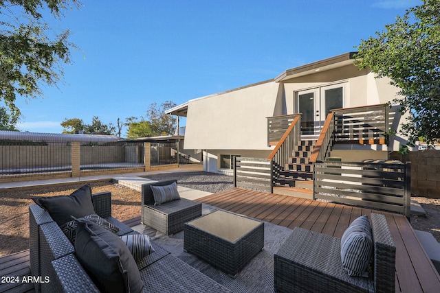 view of patio featuring a wooden deck