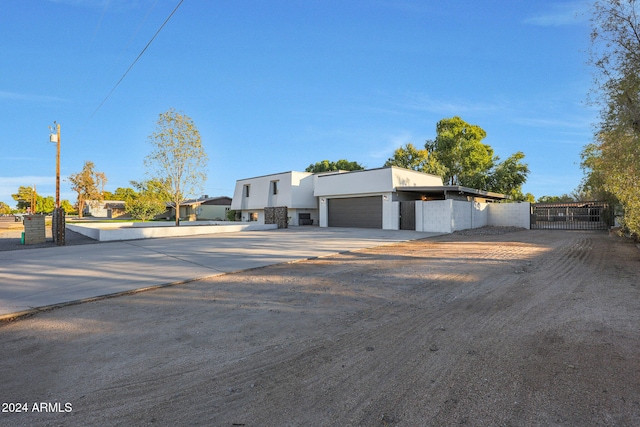 contemporary house featuring a garage