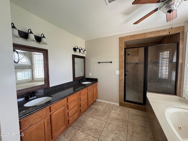 2077 N Lake Shore Dr, Casa Grande, AZ 85122 - bathroom with a shower stall, a whirlpool tub, and a sink