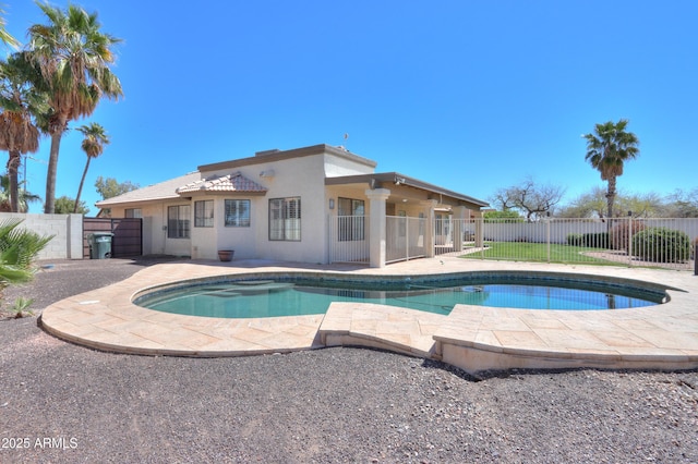 2077 N Lake Shore Dr, Casa Grande, AZ 85122 - view of swimming pool with fence, a gate, a patio area, and a fenced in pool
