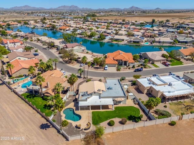 2077 N Lake Shore Dr, Casa Grande, AZ 85122 - aerial view with a residential view and a water and mountain view