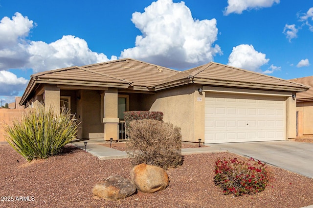 single story home featuring a garage