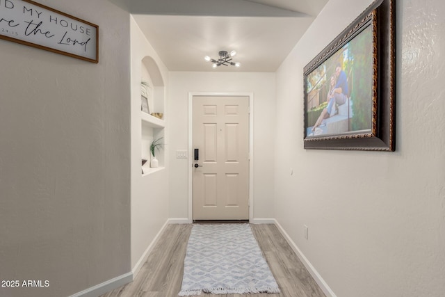 doorway featuring light hardwood / wood-style flooring