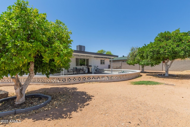 701 N 55th Pl, Mesa, AZ 85205 - view of front of house with a fenced backyard and a patio