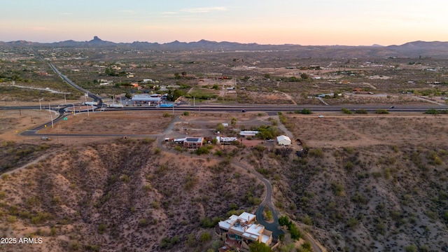 2315 N US Highway 93, Wickenburg, AZ 85390 - aerial view at dusk of a mountain view, view of desert landscape, and a rural view