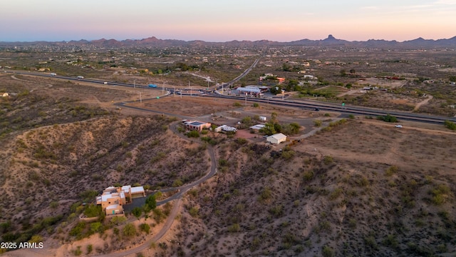 2315 N US Highway 93, Wickenburg, AZ 85390 - aerial view at dusk of a mountain view, a view of rural / pastoral area, and a desert view