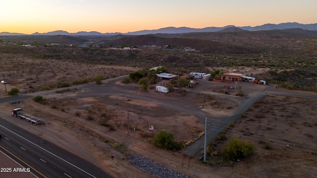 2315 N US Highway 93, Wickenburg, AZ 85390 - aerial view at dusk of a mountain view, a view of rural / pastoral area, and view of desert landscape
