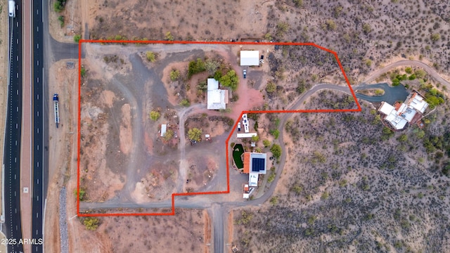2315 N US Highway 93, Wickenburg, AZ 85390 - aerial view of sparsely populated area featuring a desert landscape and property boundaries highlighted