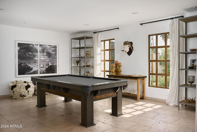 game room with pool table