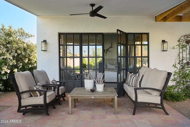 view of patio / terrace with ceiling fan