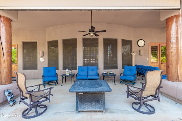 view of patio / terrace featuring outdoor lounge area and ceiling fan