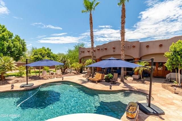 view of pool with a patio area