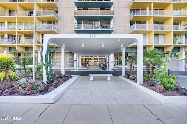 exterior space with a balcony