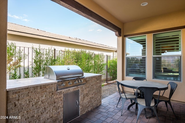 view of patio / terrace featuring area for grilling and grilling area