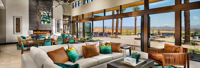 building lobby featuring a mountain view